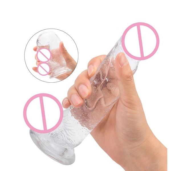 Erotic Soft Jelly Dildo Anální anální zátka Realistický penis Dospělí Produkt Silná přísavka Dick Sexuální hračky pro ženy