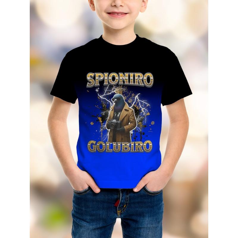 3D Print Summer Spring Sports Fashion Streetwear Kids  Crew Neck Casual Daily Outdoor Regular Top