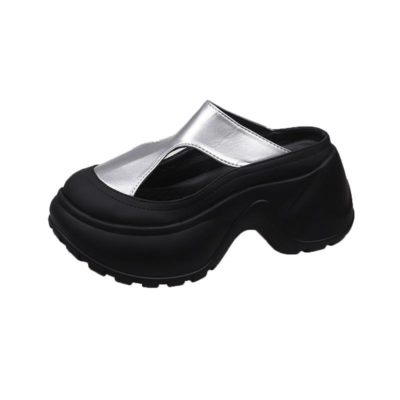 2025 New Bag Head Sandals Women's Shoes Summer New Lazy Muller Half Slippers Hole Shoes Beach Shoes Half Slippers