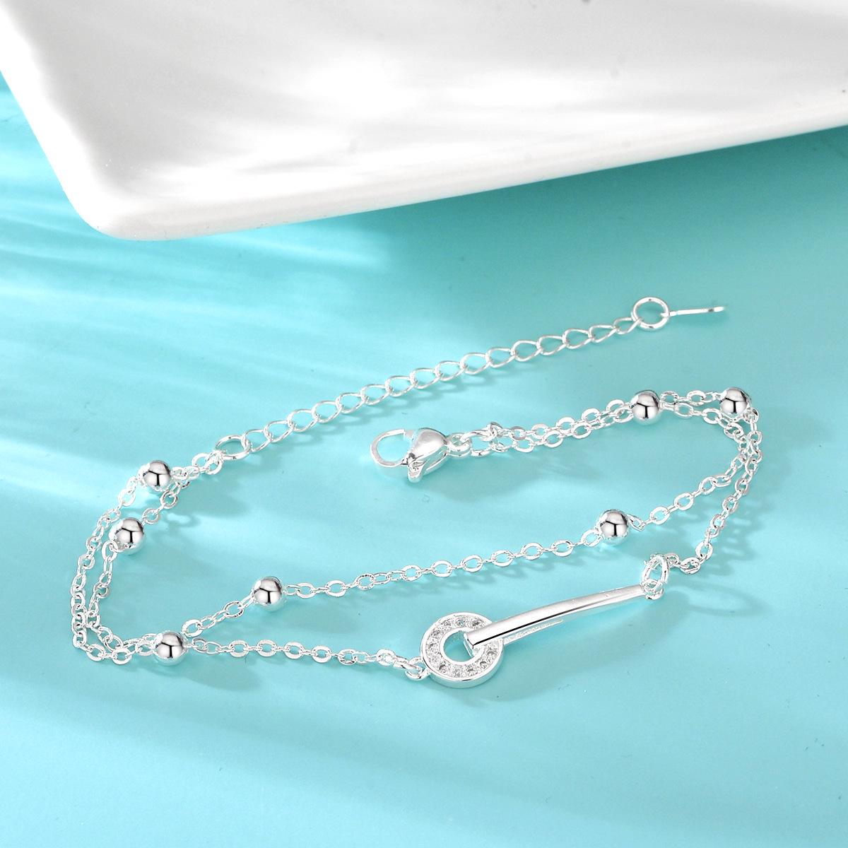 

Elegant Double-Layer Stackable Round Bracelet for Women - Light Luxury Niche Design, Perfect Best Friend Gift