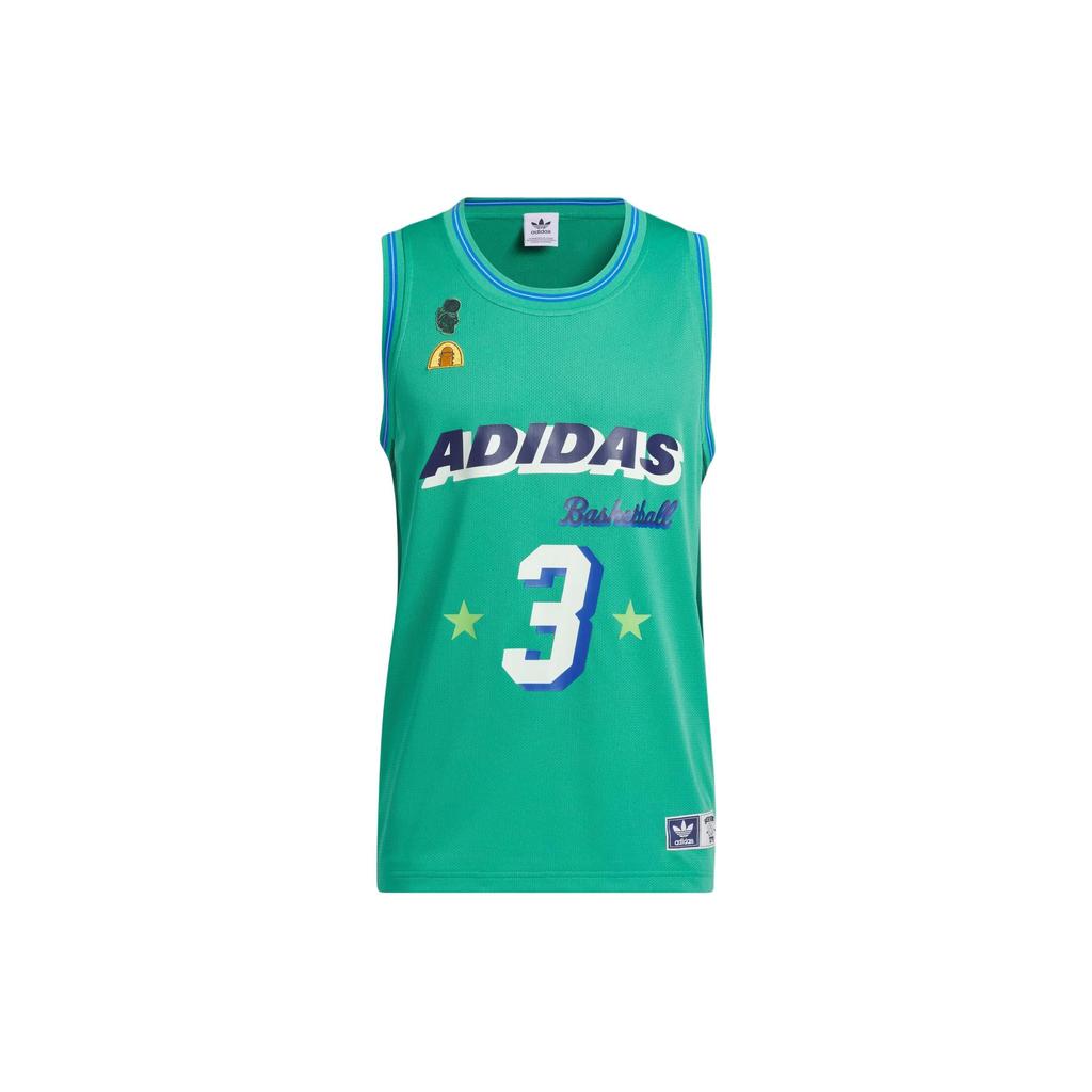 Adidas Originals Hoop York City Jersey Alphanumeric Print Round Neck Sleeveless Basketball Tank Unisex Tops Light-Turf-Green IT9954