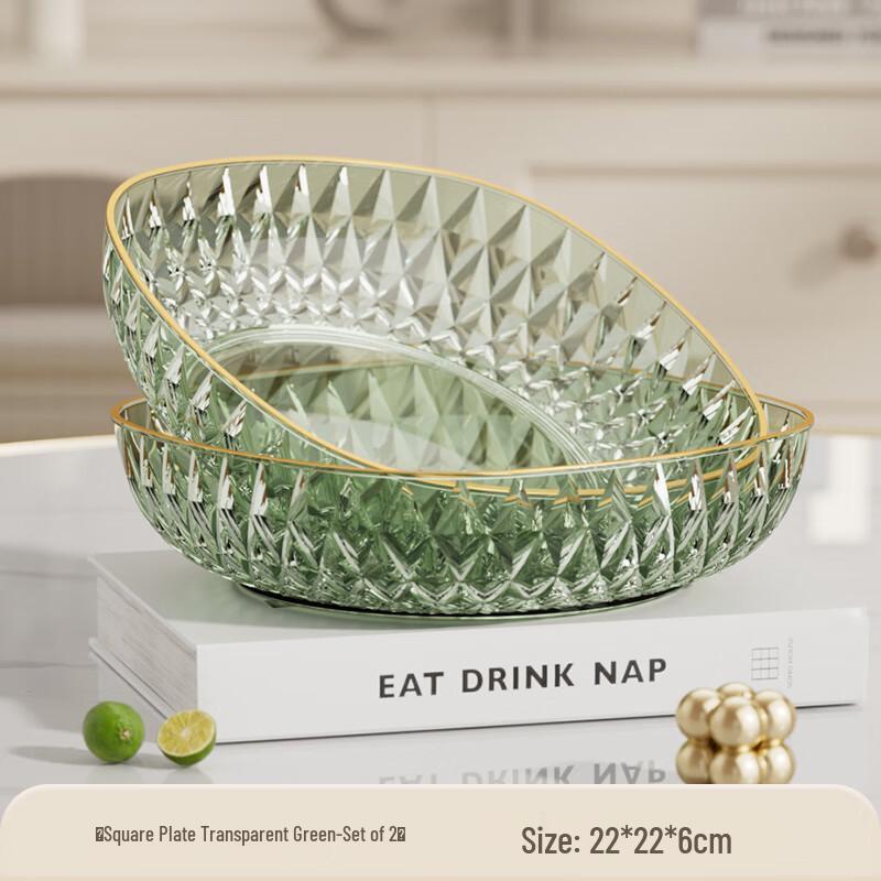 Square Plastic Fruit and Snack Serving Plate