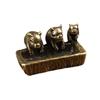 Tang Teng Brass Three Small Pig Trough Retro Sand Turning Process Desktop Small Ornament Tea Pet Crafts Gift Handle