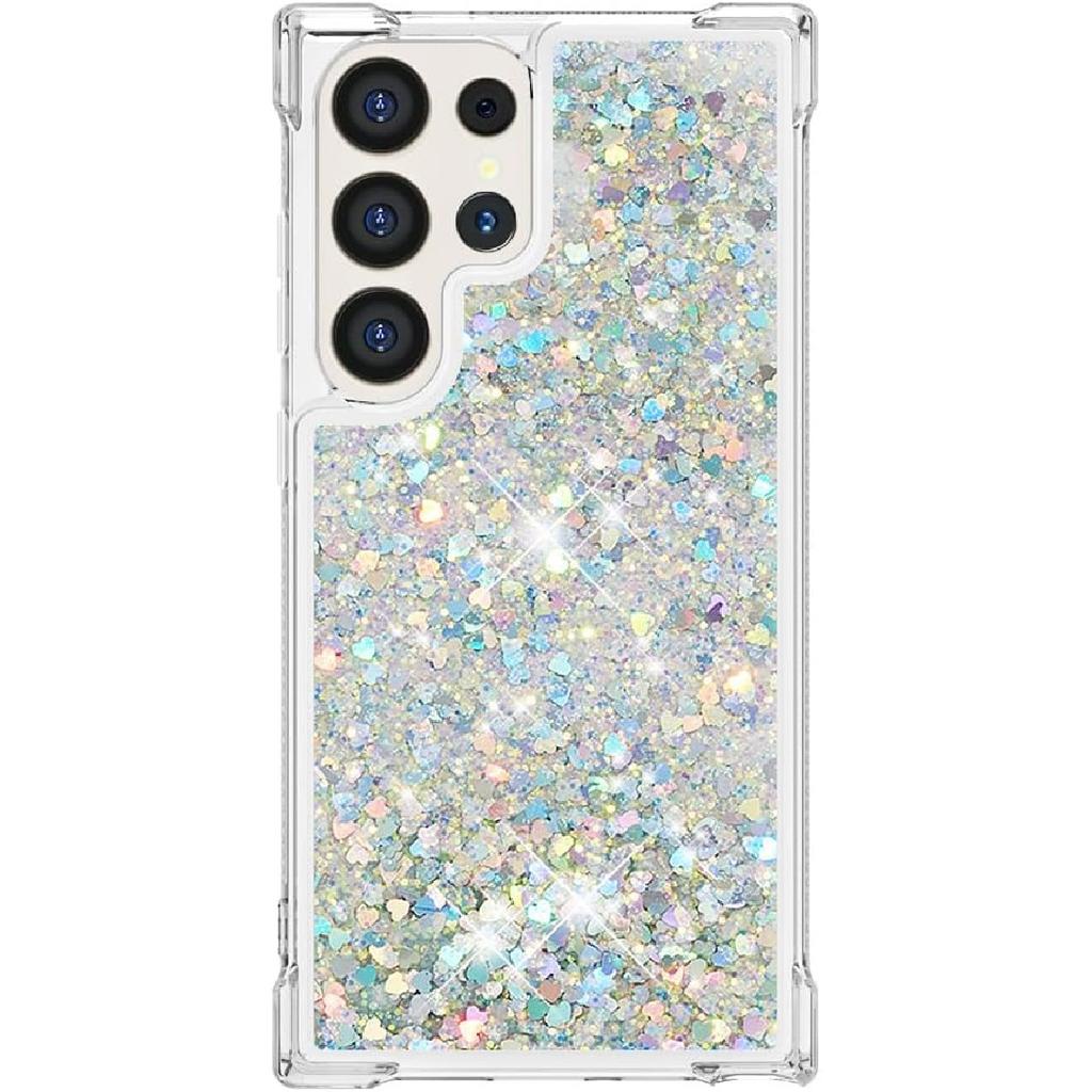 Case for Samsung Galaxy S25 Ultra Case Glitter Bling Cute Clear Phone CaseFloating Quicksand Shockproof Protective Bumper Soft TPU Cover for Samsung