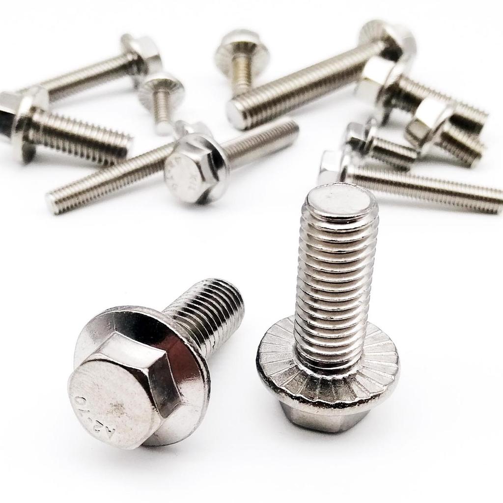 304 Stainless Steel Metric Thread GB5787 Hexagon Head with Serrated Flange Cap Screw Hex Washer Head Bolt M4 M5 M6 M8 M10 M12