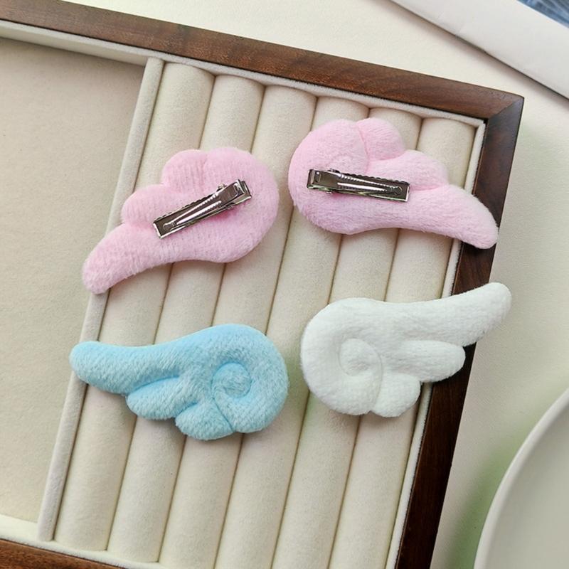 Soft Wing Hair Barrette Pair Set for Girls and Women, Decorative Hair Clip Accent for Photo Outfit and Everyday Styling