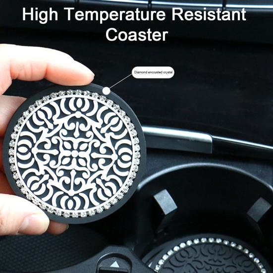 Car Cup Holder Coaster Anti-slip Waterproof Easy To Clean Heat Resistant PVC Water Bottle Pad Mat Auto Styling Interior Accessories