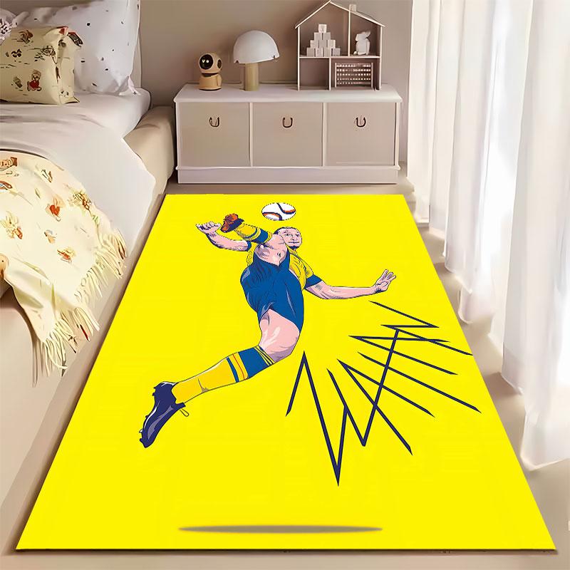 Soccer Kick Illustration Carpet suitable as a non-slip mat for the living room or bedroom sofa