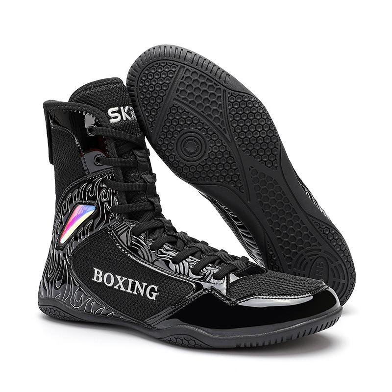 

Professional Wrestling Shoes for Men Lightweight Outdoor Gym Training Sneakers White Black Big Size Boxer Shoes 46 чорний