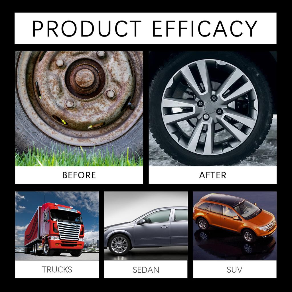 Car Wheel Rust Remover,Paint Rust Cleaner,Effective Stain Removal, Daily Maintenance, Brightening, And Gloss Maintenance Cleaner