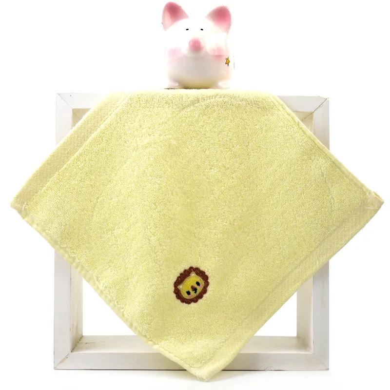 1Pc 25x25cm Small Square Face Towel Cartoon Embroidered Cotton Baby Child Kids Water Absorbent Soft Washcloth