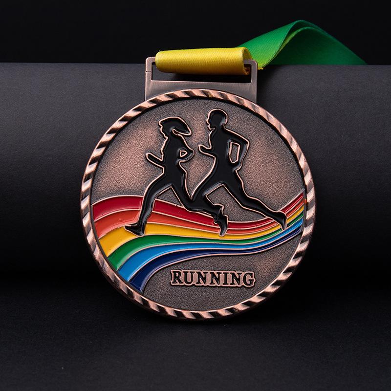 Running Runner Gold Medals Trophy Award With Neck Ribbons Express Medal Various Souvenir School Sports Prize Gift Custom Made