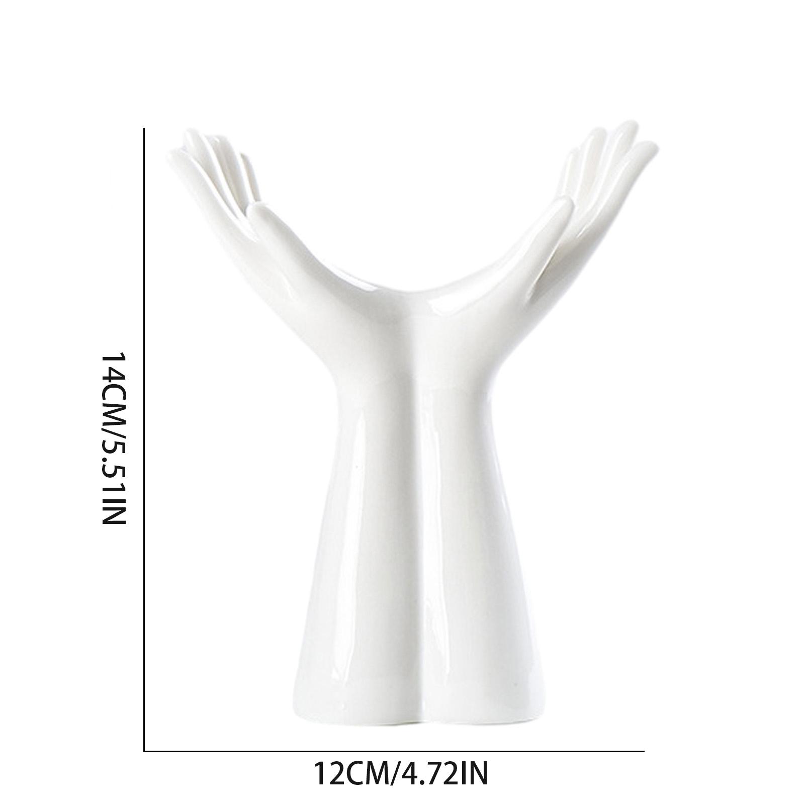 Hand Ceramics Vase Nordics Style Hand Shaped Flowers Vase Modern Home Office Decor For Creative Living Room Tabletop Ornament