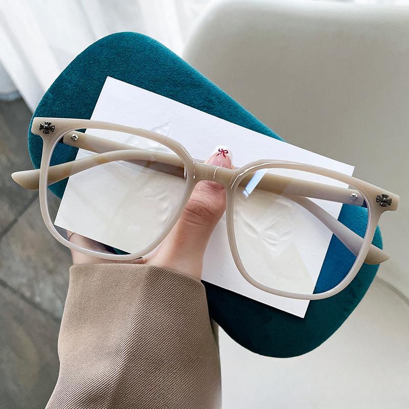 

TR90 квадратная большая оправа высокого класса с небольшим ароматом, можно сочетать с оправой очков для близорукости, плоские очки Xiaohongshu