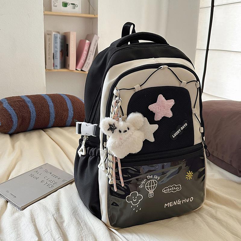 High Value Schoolbags for Female Junior High School Students  Large Capacity Cute and Light Make Up Bags  Shoulder Bags.