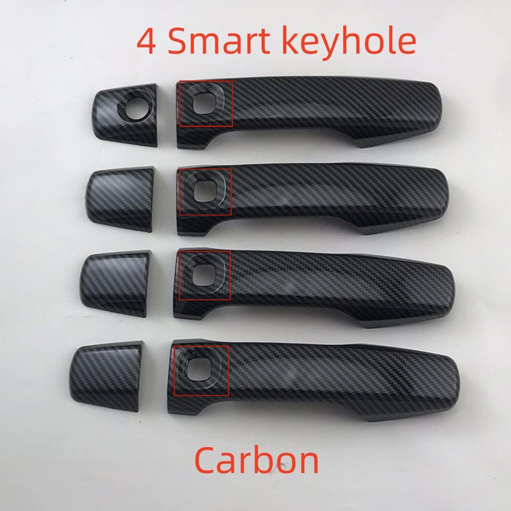 Für Toyota Land Cruiser LC200 FJ200 200 2008 - 2015 Schwarzes Carbon Autozubehör Verchromte Türgriffabdeckung Zierleiste Klebe-Stil