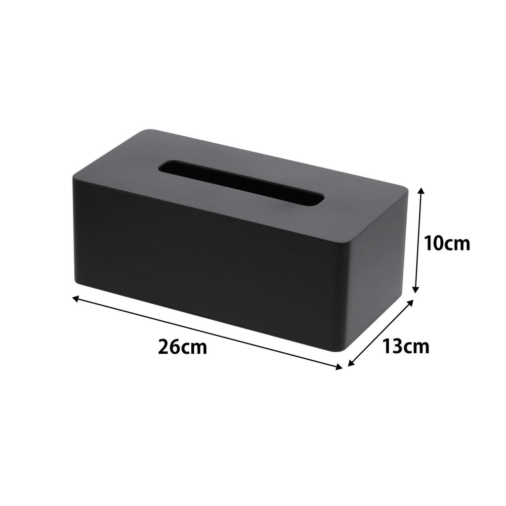 Yamazaki 3902 Dickes Taschentuchetui, Schwarz, ca.. Tower Feuchtigkeitstuch, B26 x T13 x H10 cm
