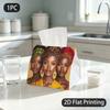 1pc Tissue Box, African Cultural Style Three Elegant Women Vibrant Heritage Pattern, 2D Flat Printing, Lightweight, Strong And Firm, Tissue Organizer,