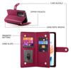 Para Xiaomi Redmi 15 4G (eu) (171mm) Carteira de Bolso com Zíper e Capa de Couro para Celular com Alças