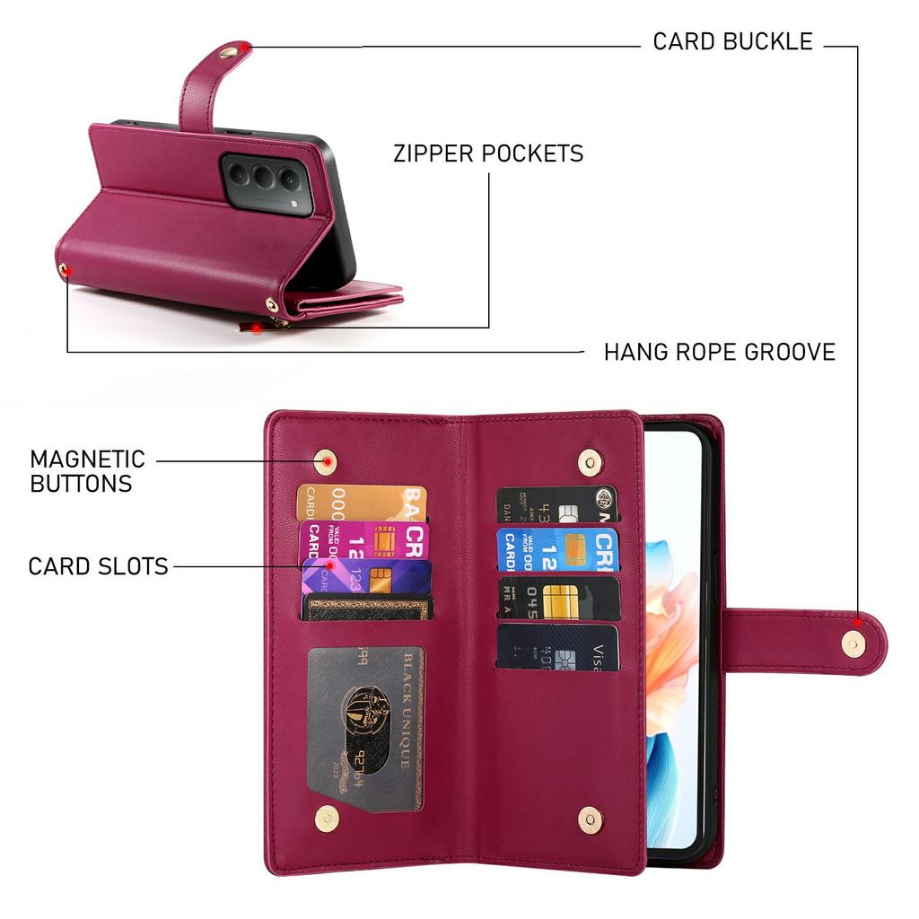 Para Xiaomi Redmi 15 4G (eu) (171mm) Carteira de Bolso com Zíper e Capa de Couro para Celular com Alças