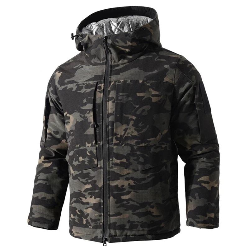 

Winter Cotton Coat Outdoor Clothing Durable Wear-Resistant Short Camouflage Jacket Windproof Warmth All Terrain Men’s Winter Jacket 155-165cm чорний