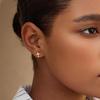Cicy Bell Womens Flat Back Stud Earrings 18K Gold Plated Hypoallergenic | 316L G23 Surgical Titanium Steel, CZ Stud Jewelry, Tragus Helix Cartilage