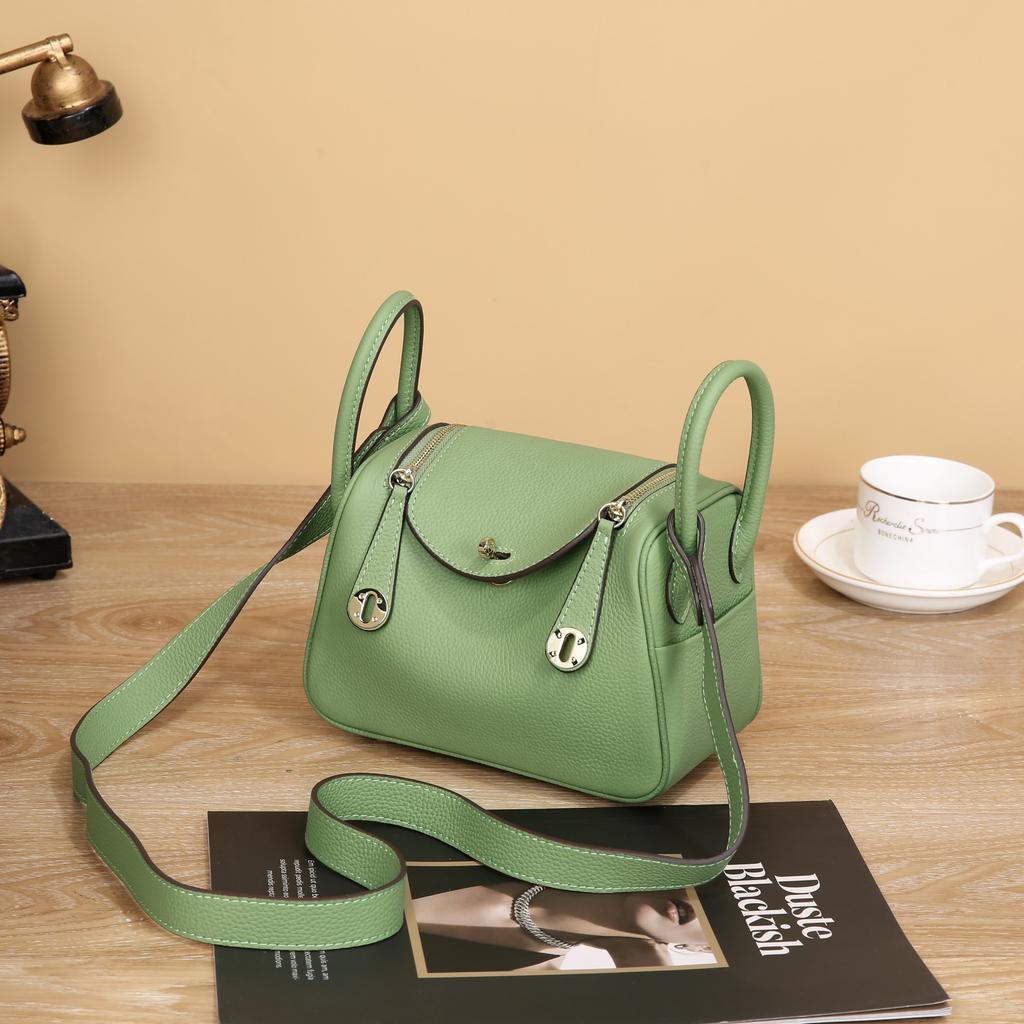 New mini lindy bag cowhide doctor bag genuine leather women's bag trendy shoulder crossbody portable pillow medicine bag