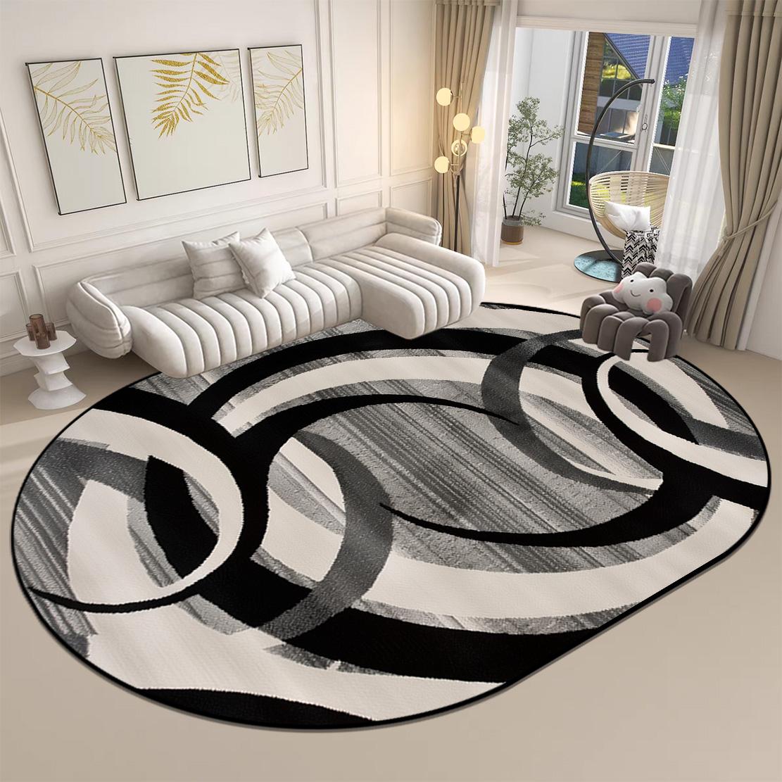 

Овальний килим у сучасному стилі для вітальні великого розміру, миється, килимок для кавових столиків, IG Домашній декор, нековзні м які килими, що налаштовуються 80*160cm