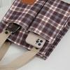 Korean Canvas Plaid Bento Handbag - Women's Retro Tote