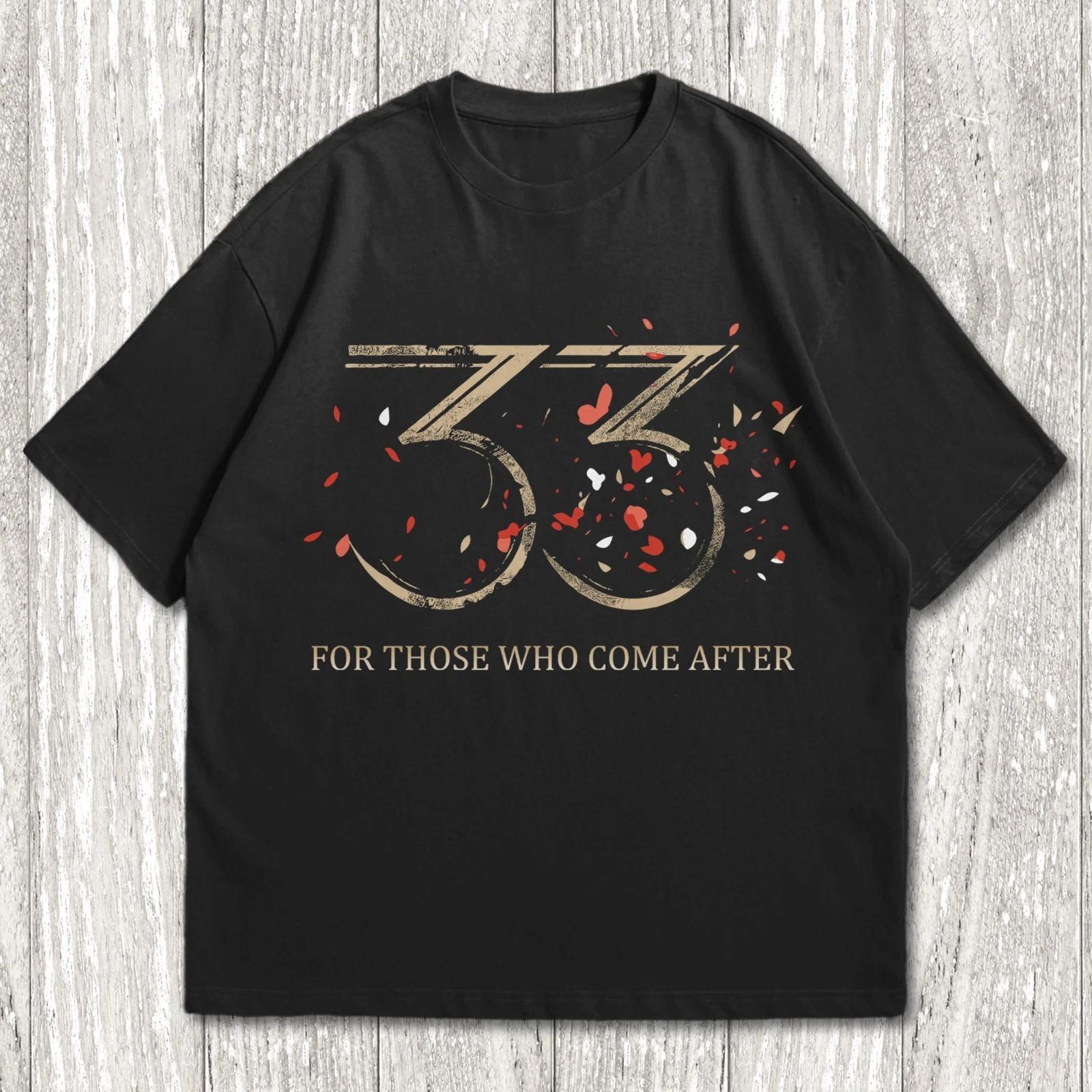 

Clair Obscur Expedition 33 100% Cotton T-shirt Mens Tees Top: Distressed Gold & Red Petal Gamer Tee S