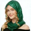 Sequined Head Scarf for Women Islamic Turban Glitter Scarf Solid Color Headscarf Hijab for Parties or Daily