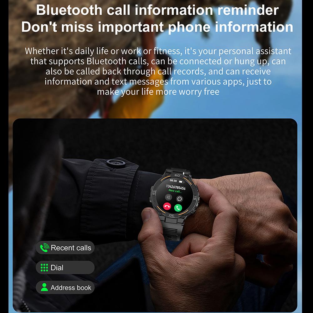 2026 New Military Outdoor Smart Watch GPS 1.52" Ultra HD Display Bluetooth Call Heart Rate IP69K Waterproof AI Smartwatch Men 2