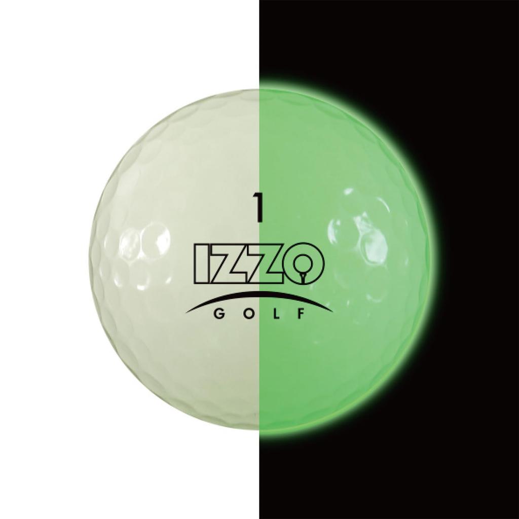 Izzo Golf Ball Set of 3 with UV Light Glowing Golf Ball USGA Official Specification Fluorescent Glowing Night Golf Night Golf Night Game Play 3P