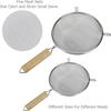 Wooden Handle Food Strainers Easy To Clean Fine Mesh Strainers Cooking Skimmers  for Kitchen
