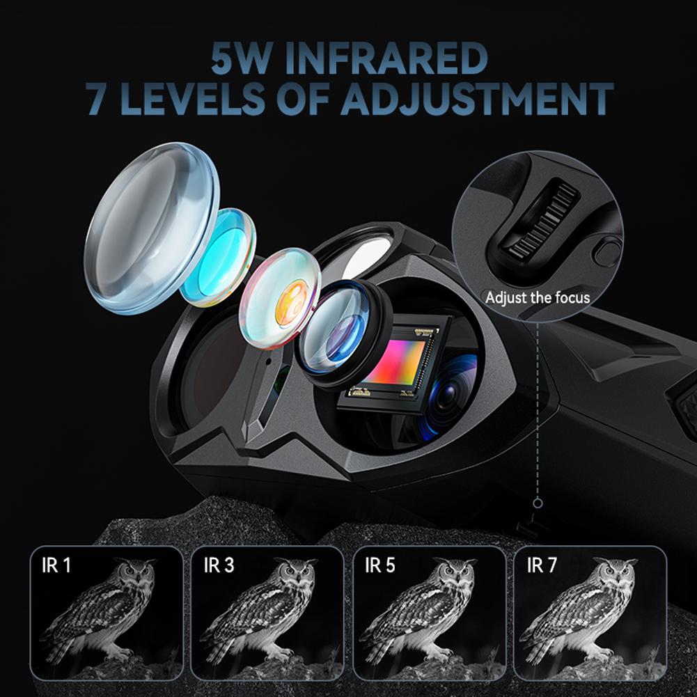 4K Infrared Night Visions Binoculars 10X Digital Zoom Outdoor HD Telescope Camera 5000mAh Rechargeable Hunting Camera for Adults