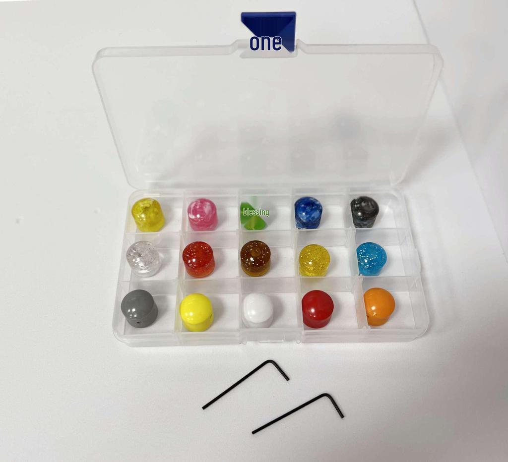 Electric Guitar/Bass Potentiometer Cap Set: Cloud ABS Mix, Volume & Tone Knobs.