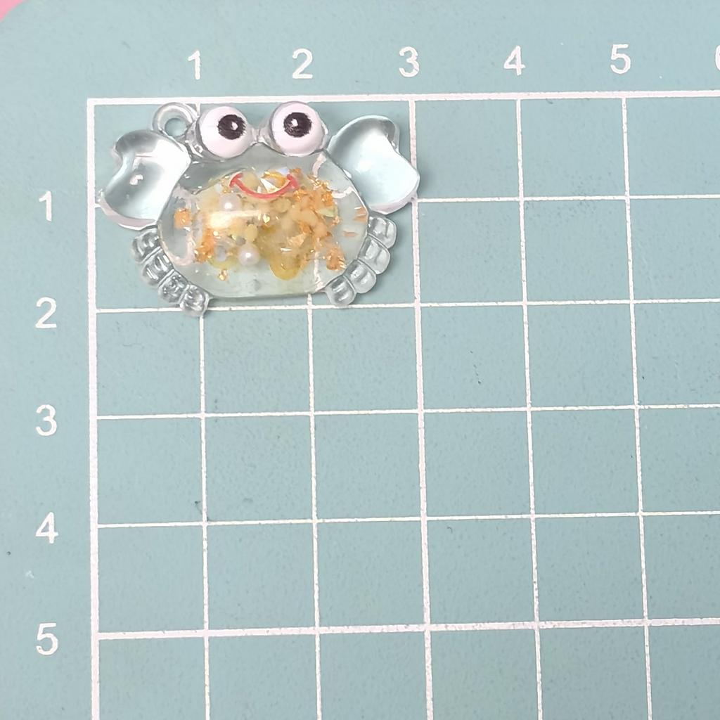 Cartoon Crab Resin Cabochons Flatback Kawaii Marine Life Decorative Pieces for Hair Bow Centerpiece Toddler Jewellery Slime DIY