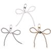 Fashion Beaded Bowknot Charm Keychains Sweet Cool Pendant Ornament Keyring Backpack Decoration Jewelry for Women Girls