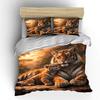 Tigers with cub in warm forest Bedding Set for Kids Luxury Gift 3pcs Digital Print Comforter Set Soft Comfortable Breathable