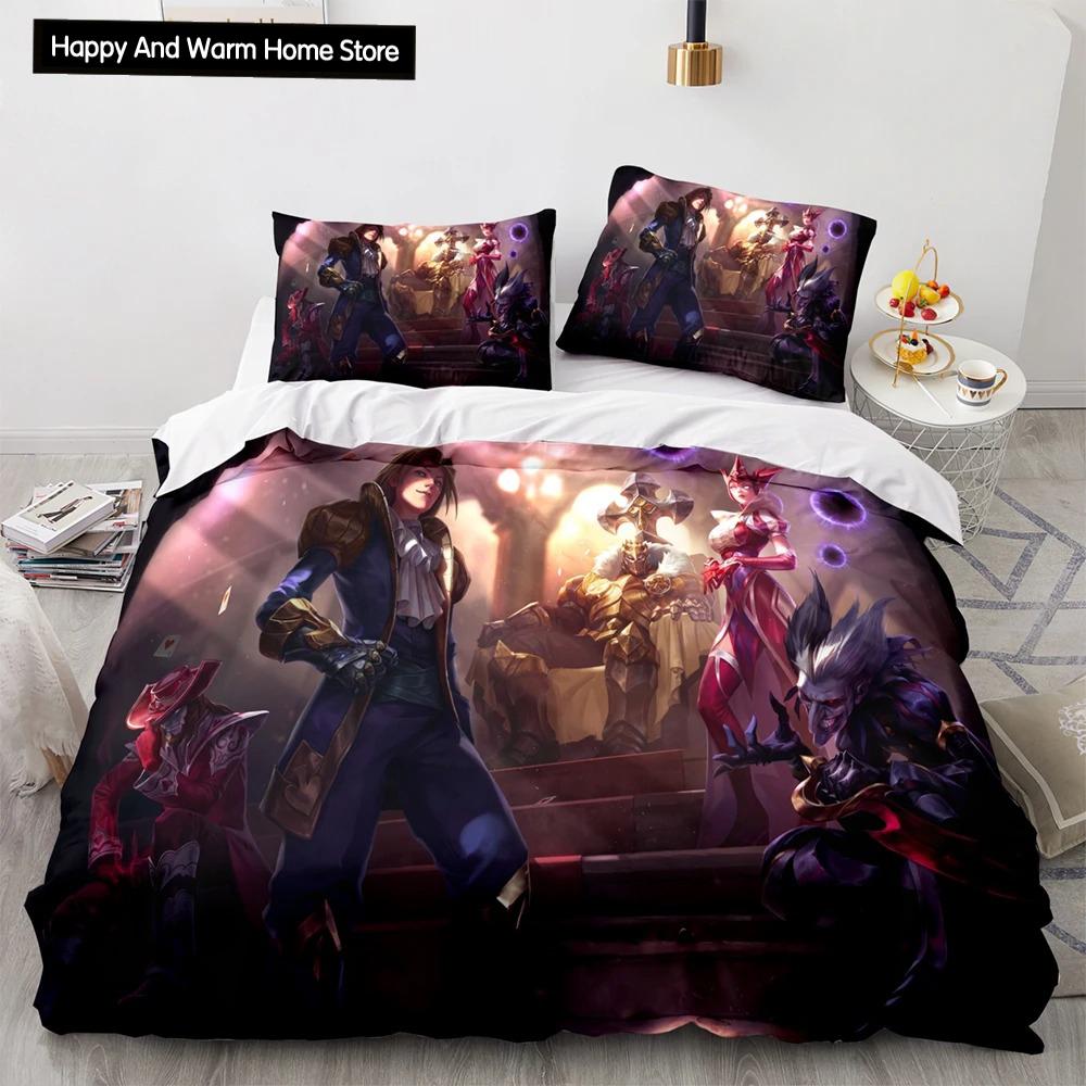 3D Print League Of Heroes Bedding Collection Single Twin Full Queen King Size Game Anime Bed Collection Aldult Boys Bedroom Duvet Cover Collections