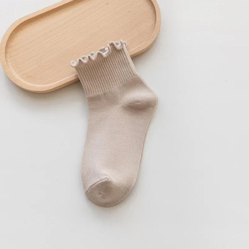 Socks, Children's Socks, Lace, Autumn and Winter Boat Socks, Black Fungus Edge Women's Socks, Ins Trendy Women's Styles