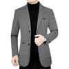 Costum business casual de primăvară și toamnă pentru bărbați Top cu mai multe buzunare în carouri