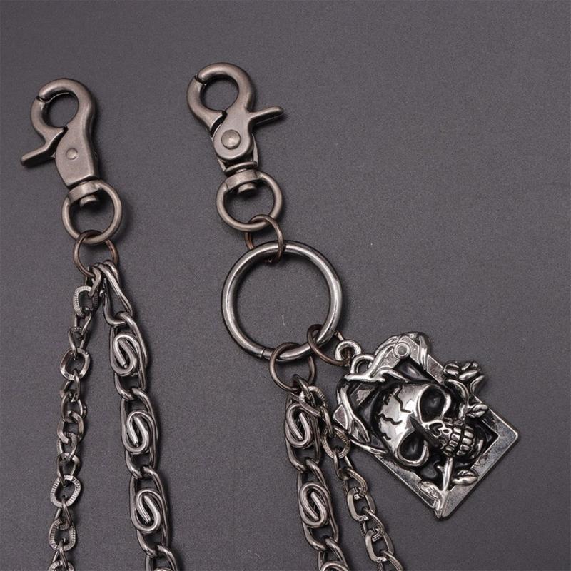 Punk Style Skull Jeans Chain Skull Charm Edgy Gothic Metal Waist Accessory For Women Girls