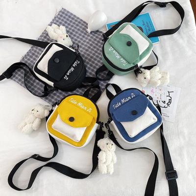 Torba płócienna damska torba crossbody koreańska wersja damska torba słodka dziecięca torba na ramię mała kwadratowa torba
