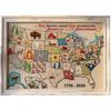 USA Map Cross Stitch DIY Kit - US 250th Anniversary Cross Stitch Kit for Adults - Complete Patriotic Embroidery Needlepoint Set - America Map Wall Art