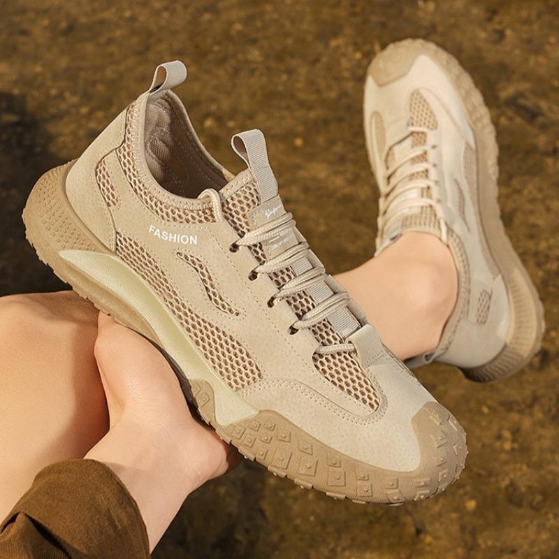 Summer Men Breathable Work Shoes Lightweight Comfortable Men Platform Sneakers Outdoor Anti-slip Hiking Shoes Zapatos De Hombre
