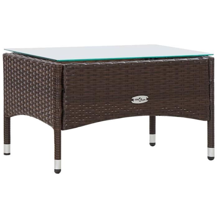 VidaXL Salon de jardin 4 pcs avec coussins Résine tressée Marron