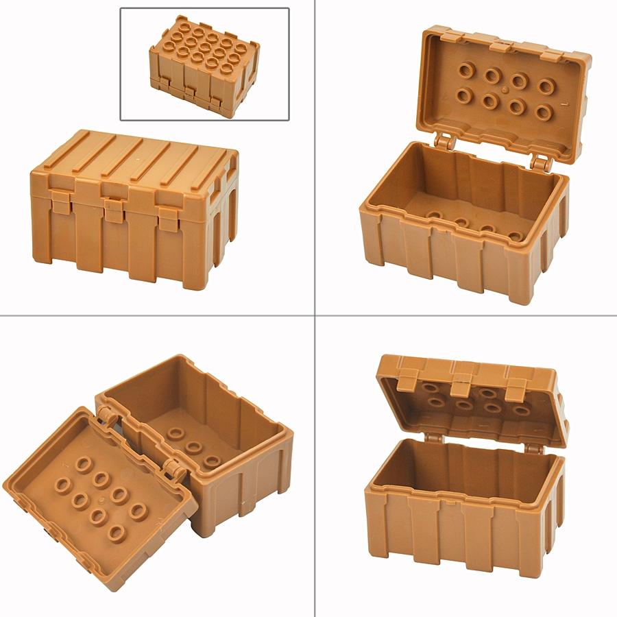 4Pcs WW2 Military Weapons Box Model Building Blocks Construction Toy Guns Case Bricks MOC SWAT Equipment Weapon Box for Kids