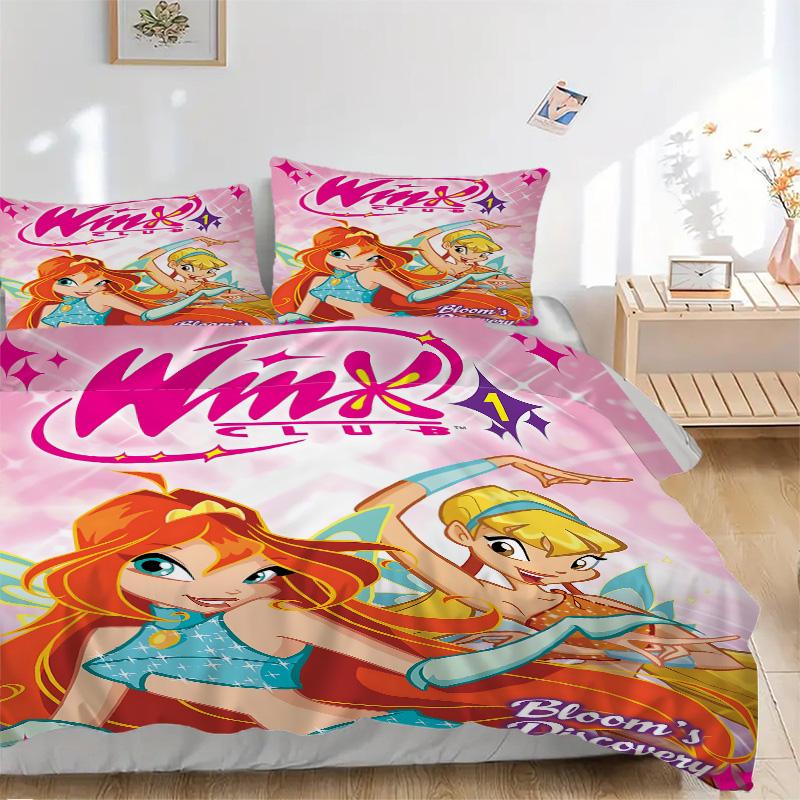 Winx Club Bloom'S Discovery Print 3Pcs Bedding Setduvet Cover With 2 Bedropillowcase Home Birthday Gift