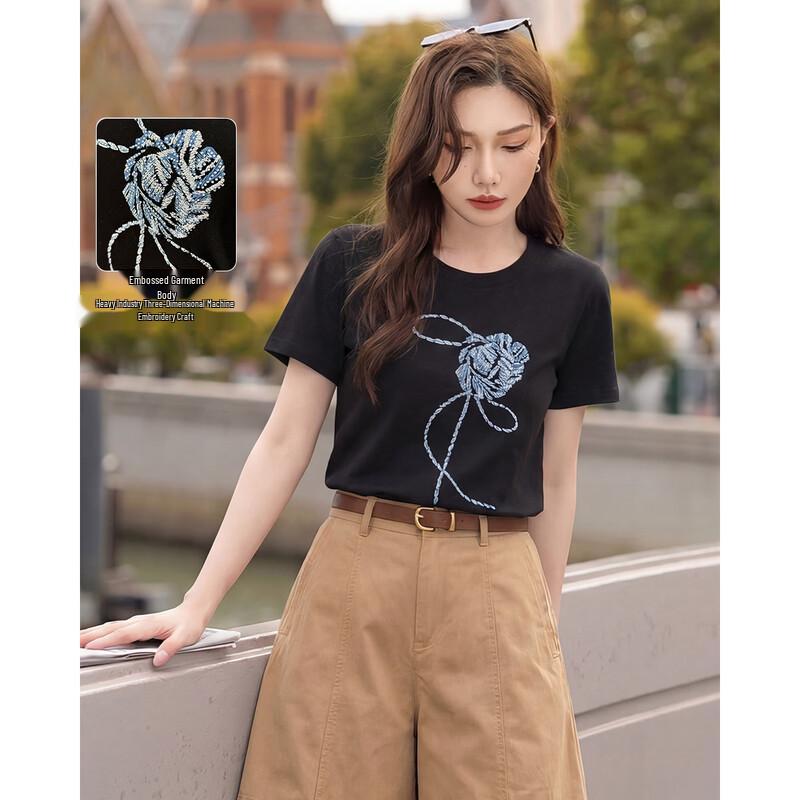 TERRE BLEUE Women s Casual Short Sleeve T-Shirt M